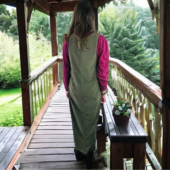 HSZ Studio Long Sleeveless Olive Color Dress Size S - Picture 10 of 13